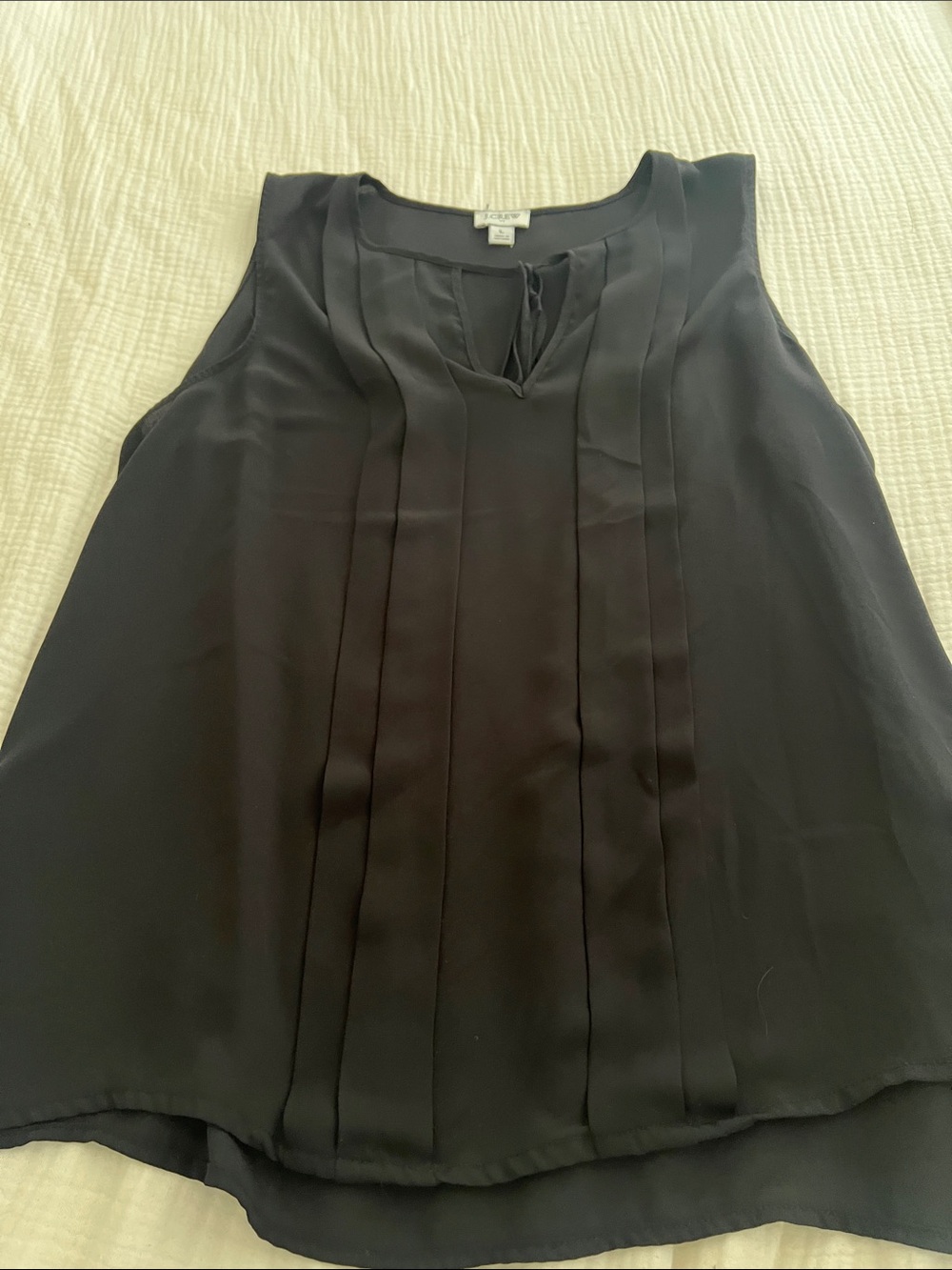 J. Crew Black Pleated Front Sleeveless Camisole